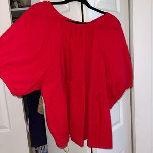 Red peplum-ish blouse